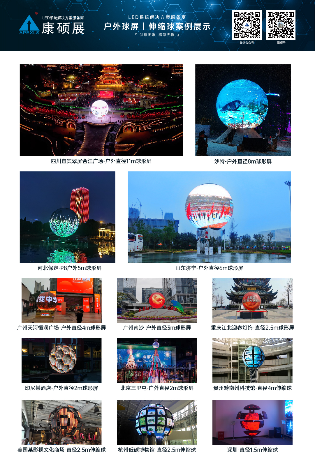 LED球形屏解決方案，LED球形屏廠家，LED球形案例集