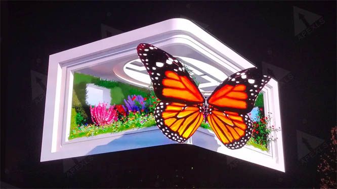 江蘇泰州海陵區(qū)悅天地裸眼3D顯示屏經典應用案例，面積450平方米